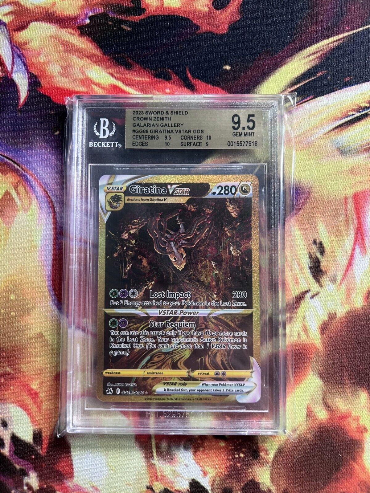 Pokemon Giratina VSTAR GG69/GG70 BGS 9.5 Gem Mint Crown Zenith Alt Art Gold FA