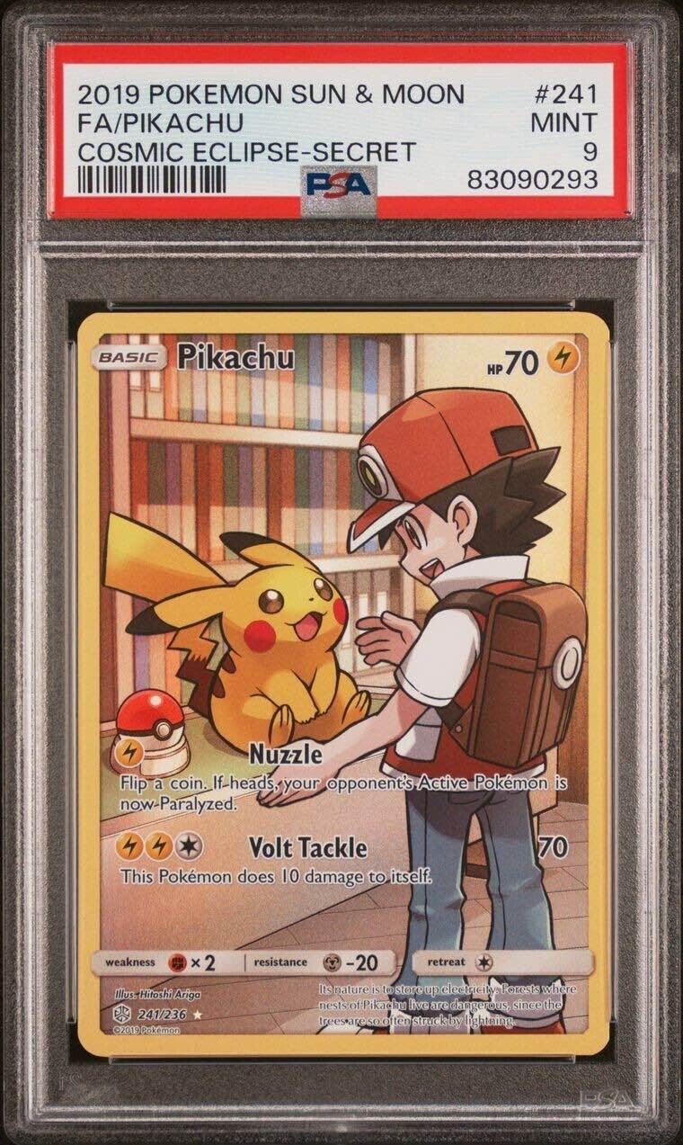 Pokemon Pikachu 241/236 PSA 9 Mint Cosmic Eclipse Secret Rare Sun