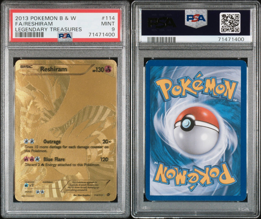 Pokemon Reshiram 114/113 PSA 9 Mint BW Legendary Treasures Gold Full Art 2013