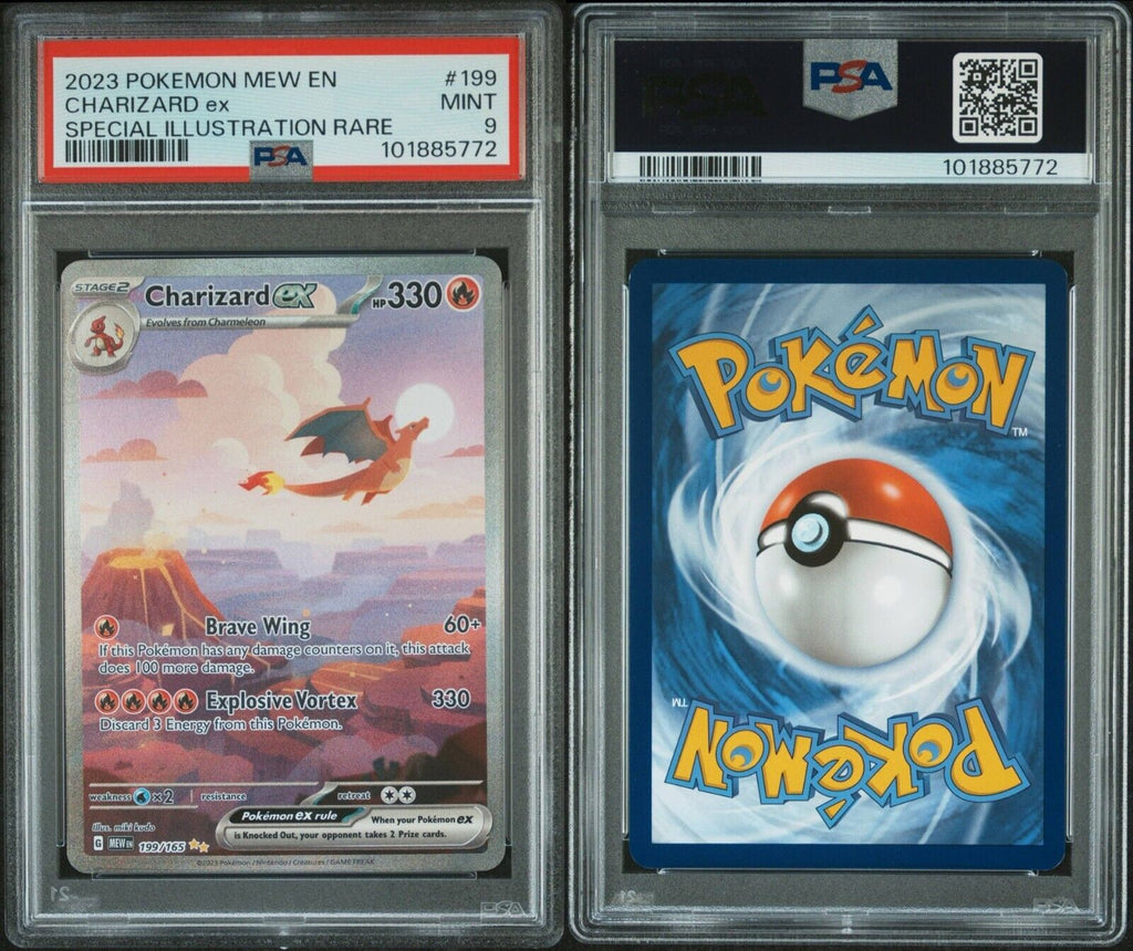 Pokemon Charizard ex 199/165 PSA 9 Mint SV 151 Special Illustration Rare EN FA