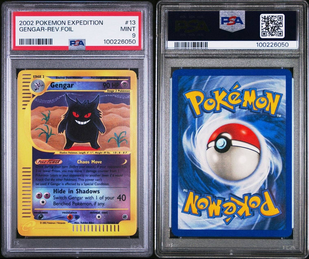 Pokemon Gengar 13/165 PSA 9 Mint Expedition Reverse Holo Foil 2002 New Cert