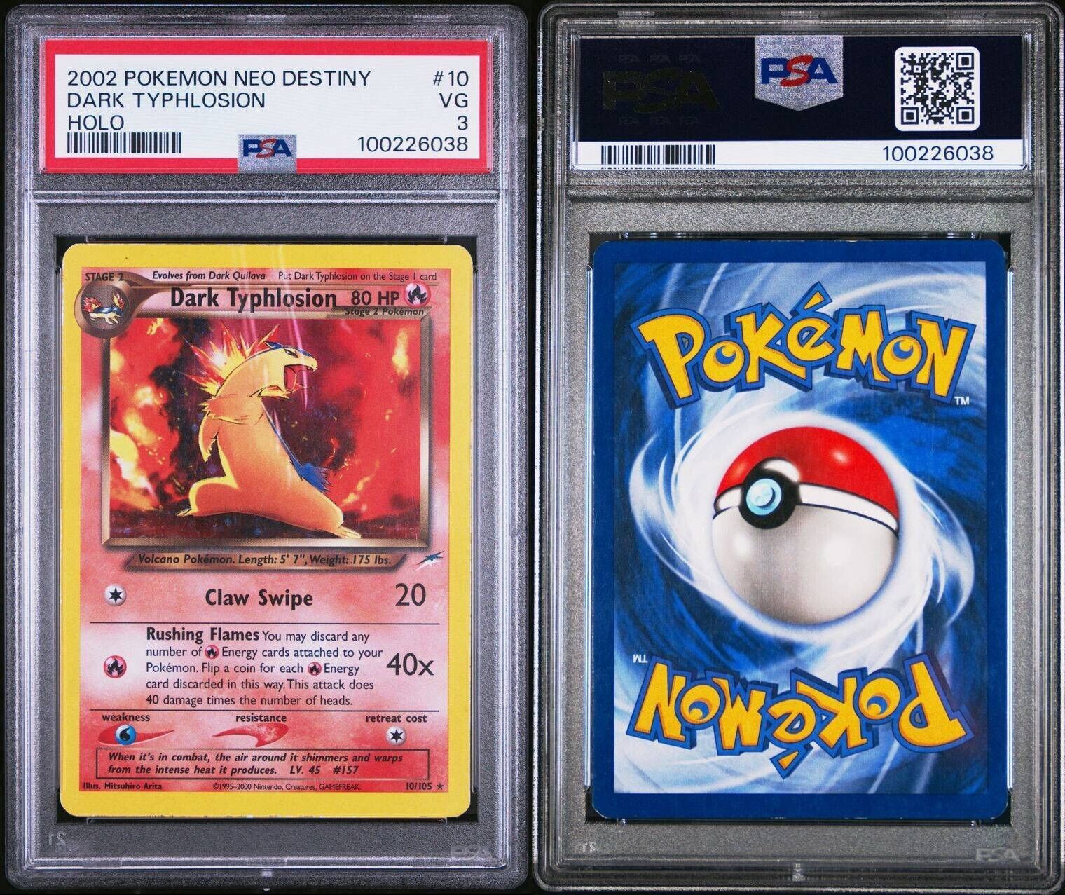 Pokemon Dark Typhlosion 10/105 PSA 3 VG Neo Destiny Unlimited Holo Rare SWIRL