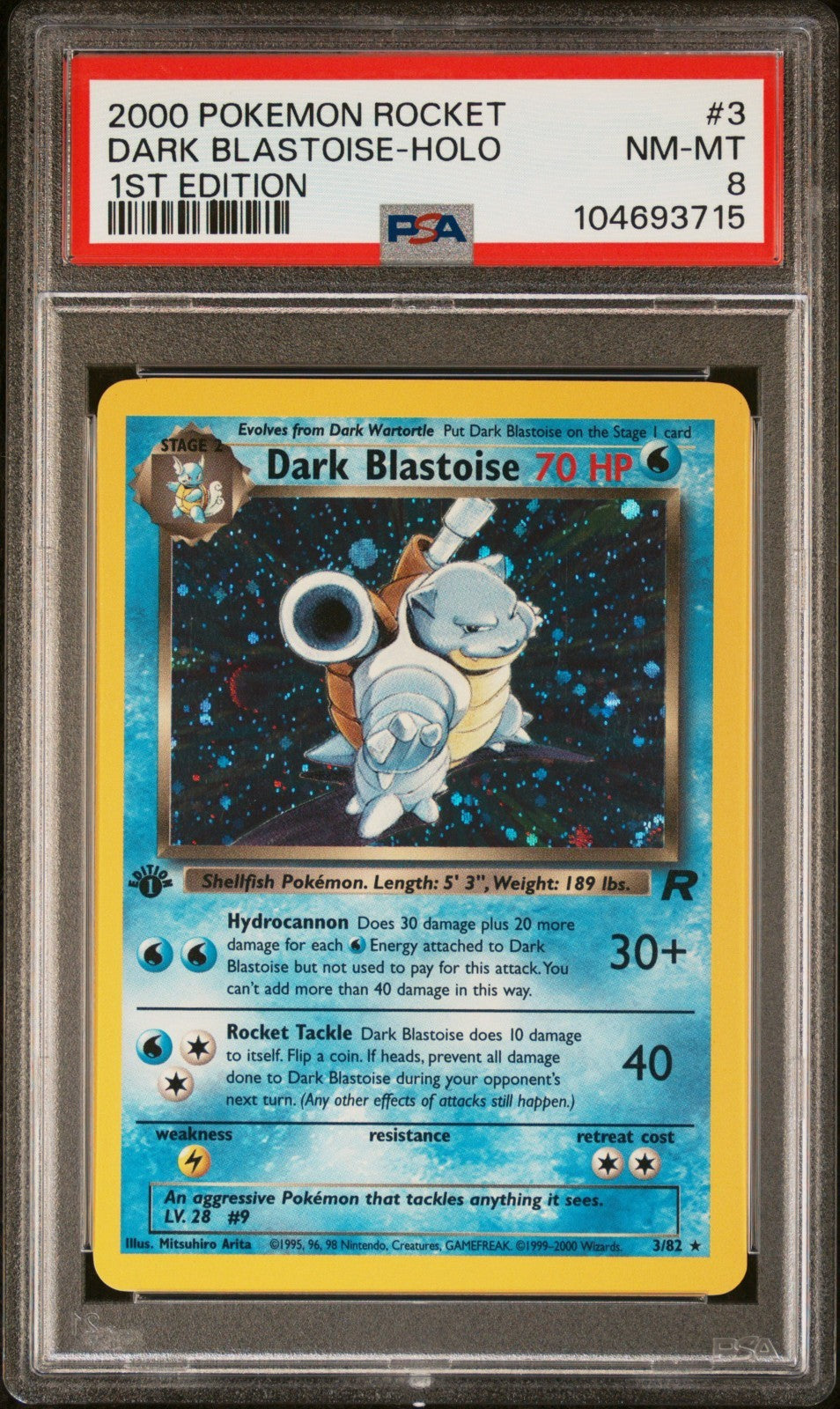 Pokemon Dark Blastoise 3/82 PSA 8 NM-MT Team Rocket 1st Edition Holo Rare 2000