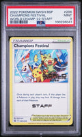 Pokemon Champions Festival SWSH296 PSA 9 Mint Worlds 2022 London Staff Promo