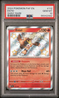 Pokemon Entei 112/091 PSA 10 Gem Mint Paldean Fates Shiny Holo Rare PAF EN