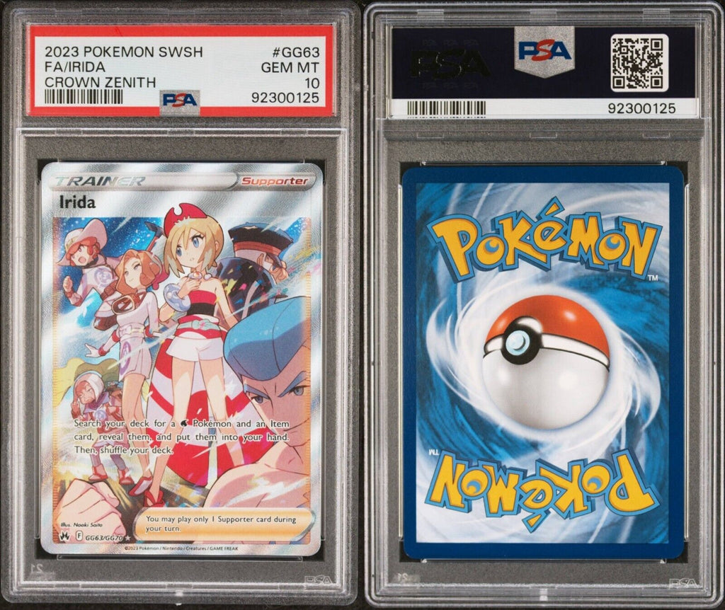 Pokemon Irida GG63/GG70 PSA 10 Gem Mint Crown Zenith Trainer Full Art Gallery