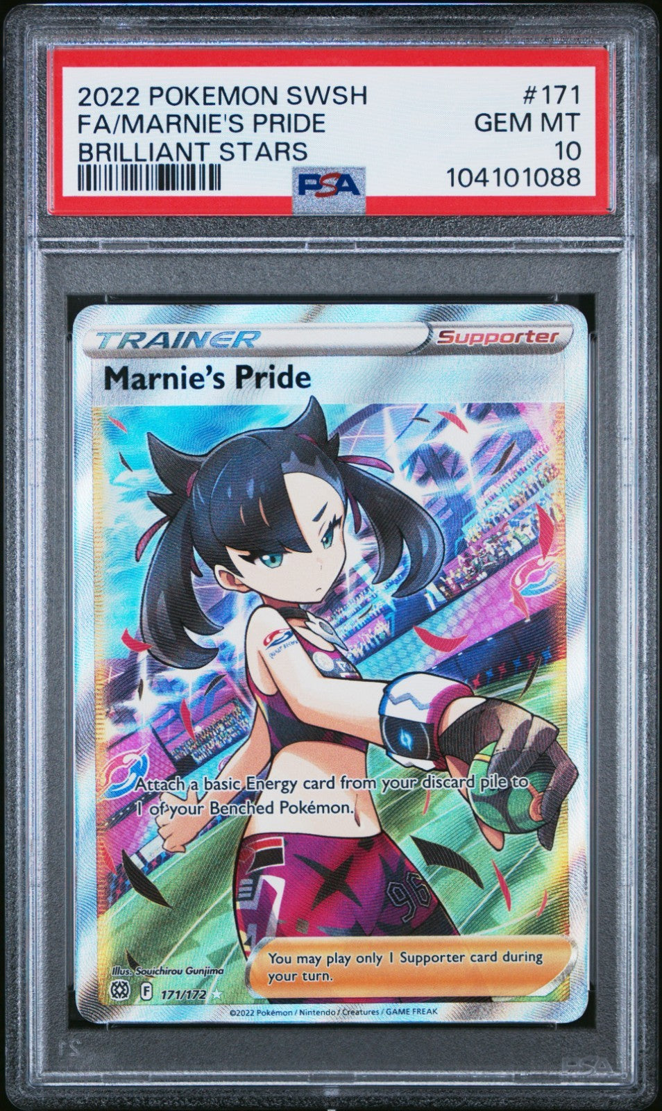 Pokemon Marnie's Pride 171/172 PSA 10 Gem Mint SWSH Brilliant Stars Full Art