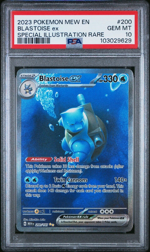 Pokemon Blastoise ex 200/165 PSA 10 Gem Mint SV 151 Special Illustration Rare FA