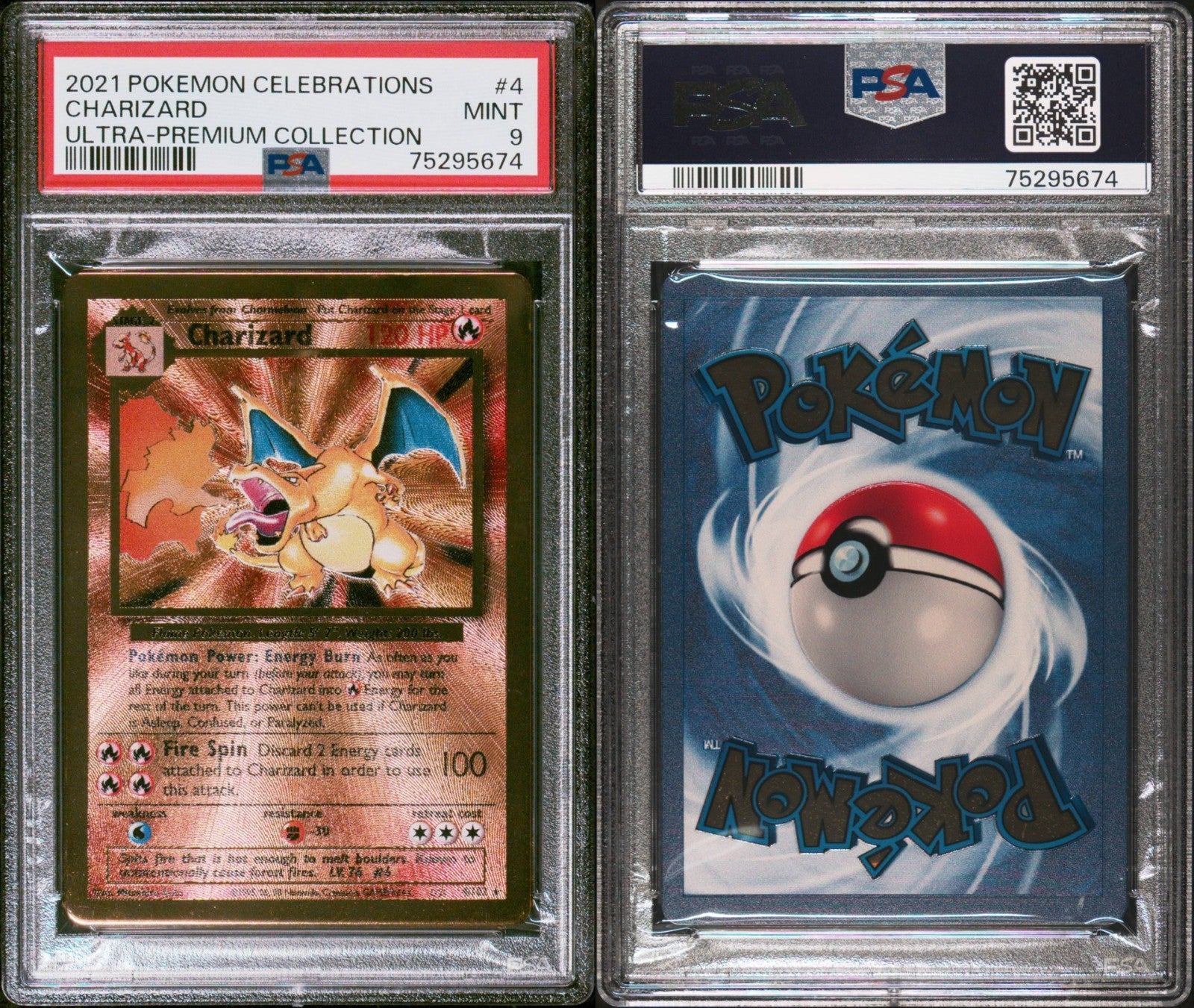 Pokemon Charizard 4/102 PSA 9 Mint Celebrations Ultra Premium Collection 2021