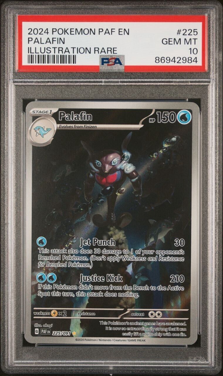 Pokemon Palafin 225/091 PSA 10 Gem Mint Paldean Fates Illustration Rare Full Art