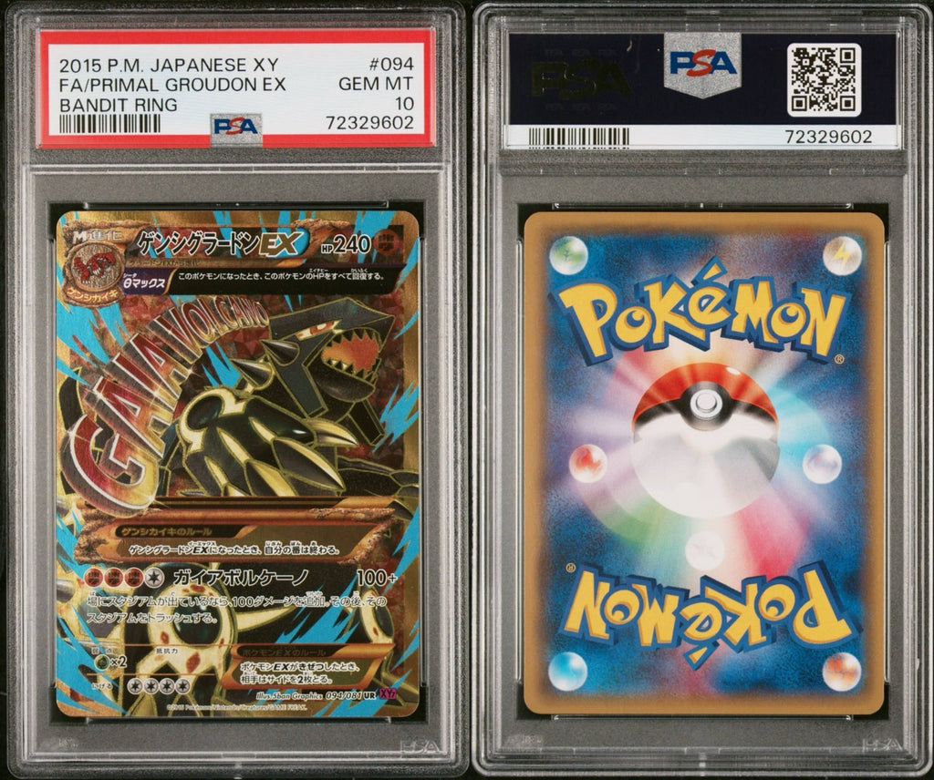 Pokemon Primal Groudon EX 094/081 PSA 10 Japanese XY Bandit Ring Full Art 2015