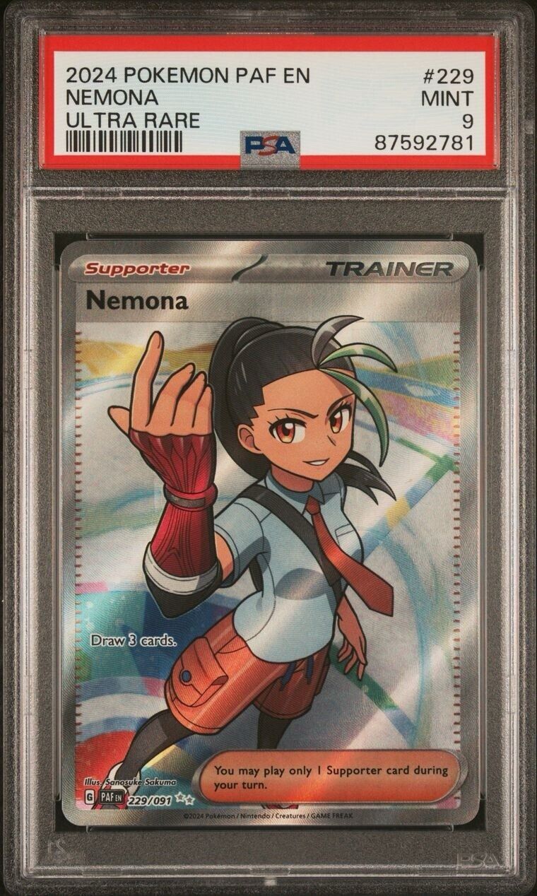 Pokemon Nemona 229/091 PSA 9 Mint Paldean Fates Full Art Trainer FA