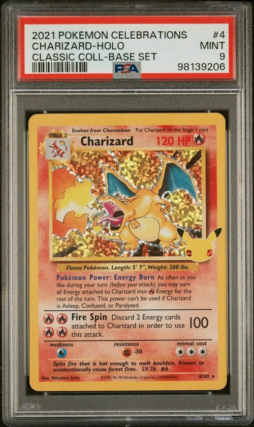 Pokemon Charizard No. 004 PSA 9 Mint Celebrations Classic Collection Holo Rare