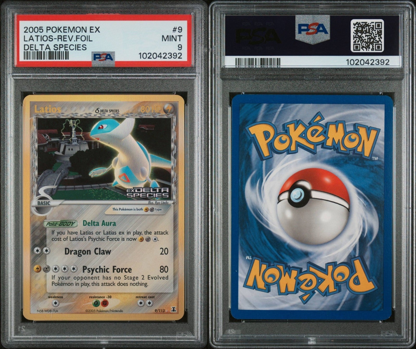 Pokemon Latios 9/113 PSA 9 Ex Delta Species Reverse Foil 2005