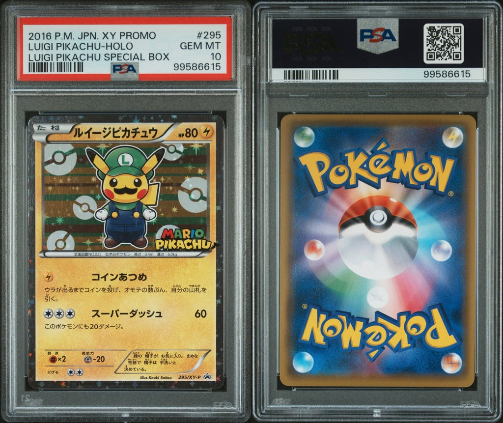 Pokemon Luigi Pikachu 295/XY-P PSA 10 Gem Mint Japanese XY Special Box Promo