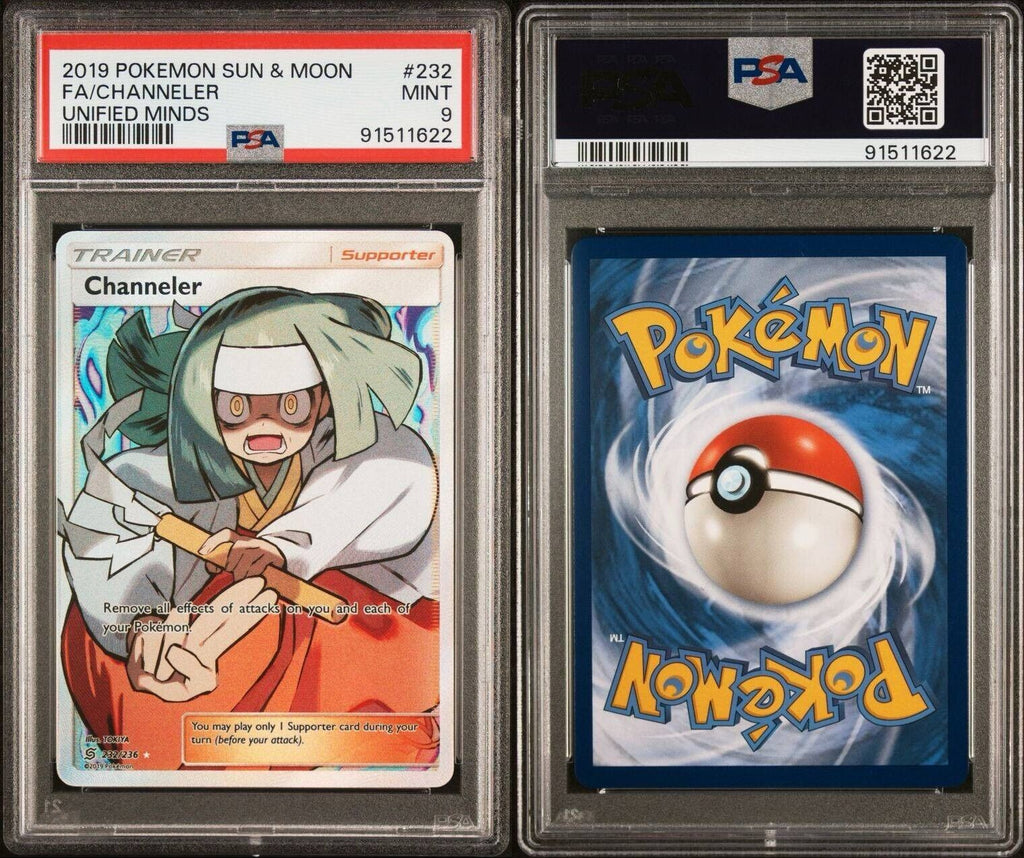 Pokemon Channeler 232/236 PSA 9 Mint Unified Minds Trainer Full Art FA