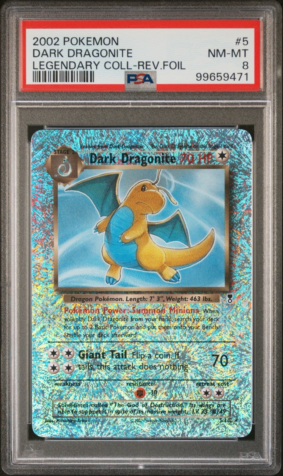 Pokemon Dark Dragonite 5/110 PSA 8 NM-MT Legendary Collection Reverse Holo 2002