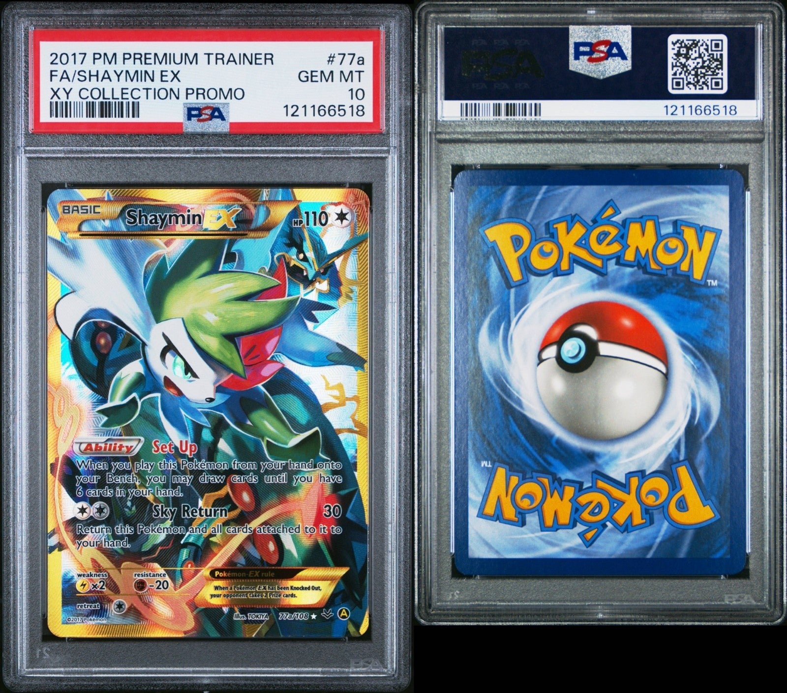 Pokemon Shaymin EX 77a/108 PSA 10 XY Premium Trainer Coll. Promo FA Pop 124