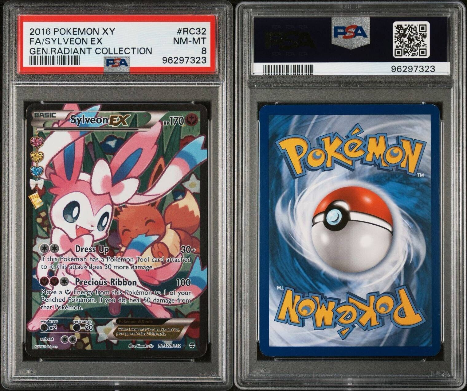Pokemon Sylveon EX RC32/RC32 PSA 8 NM-MT Generations Radiant Coll. Full Art FA
