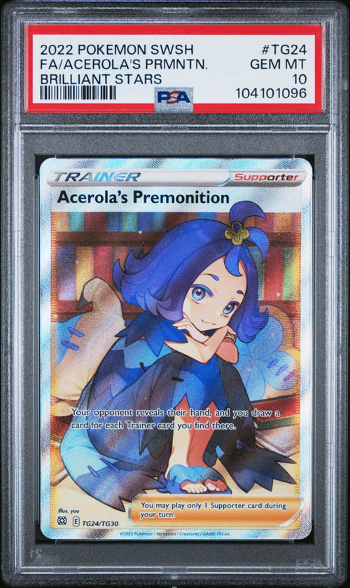 Pokemon Acerola's Premonition TG24/TG30 PSA 10 SWSH Brilliant Stars Full Art