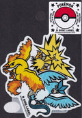 Pokemon Moltres Zapdos Articuno B-Side Label Japanese Premium Art Sticker New