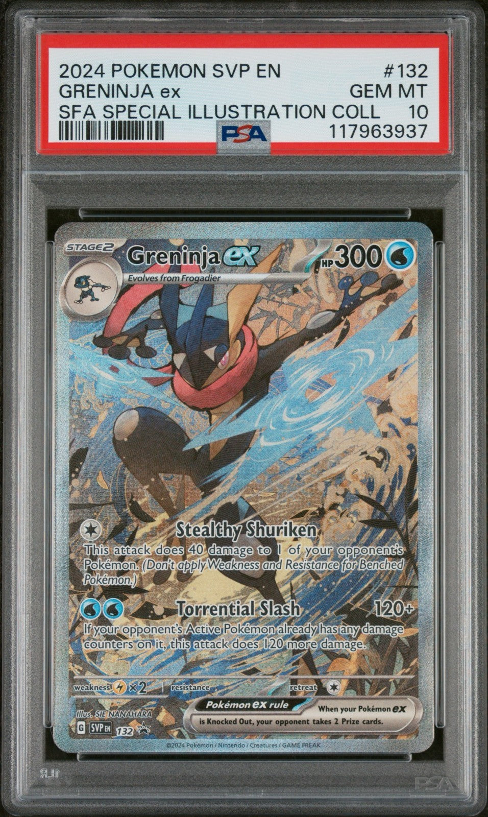 Pokemon Greninja ex 132 SVP PSA 10 Shrouded Fable Special Illustration FA 2024