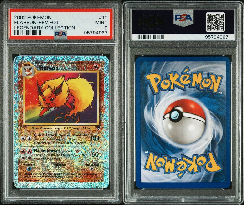 Pokemon Flareon 10/110 PSA 9 Mint Legendary Collection Reverse Holo Foil 2002