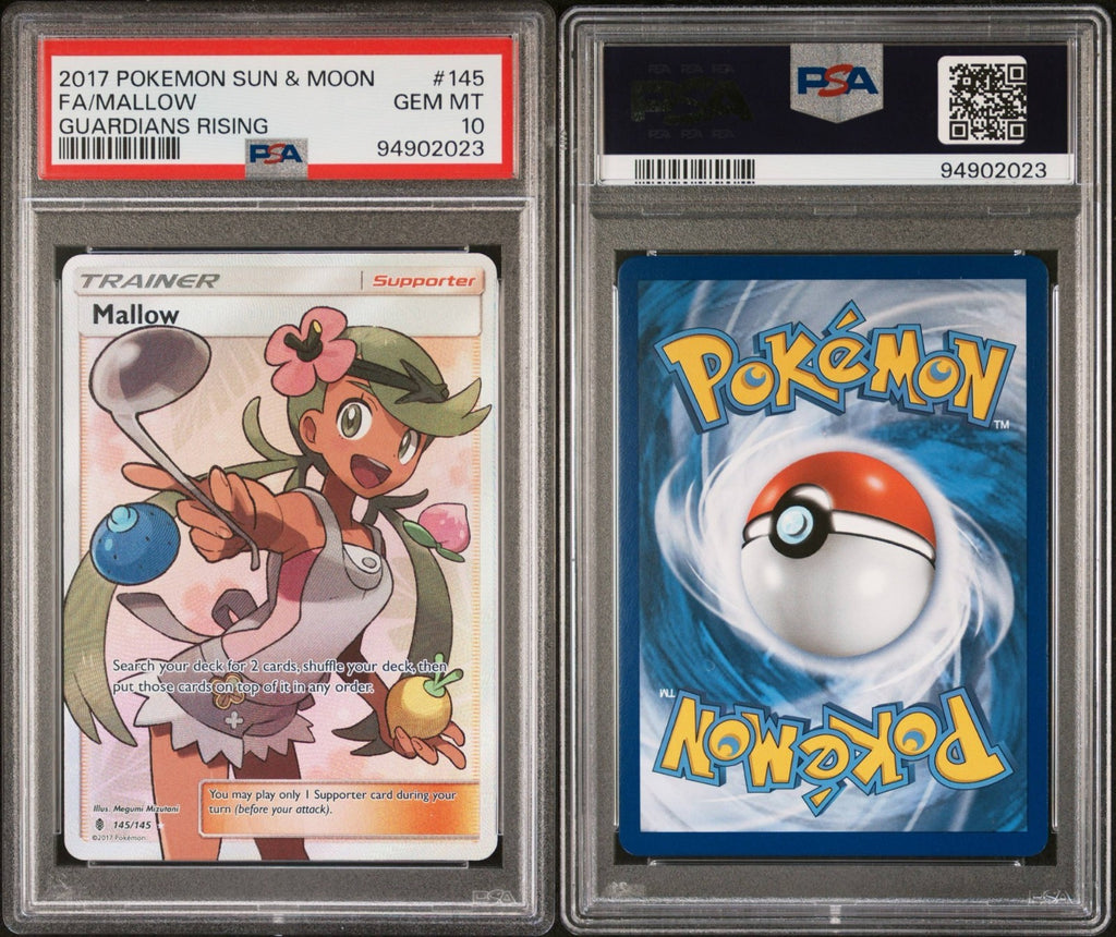 Pokemon Mallow 145/145 PSA 10 Gem Mint SM Guardians Rising Full Art Trainer