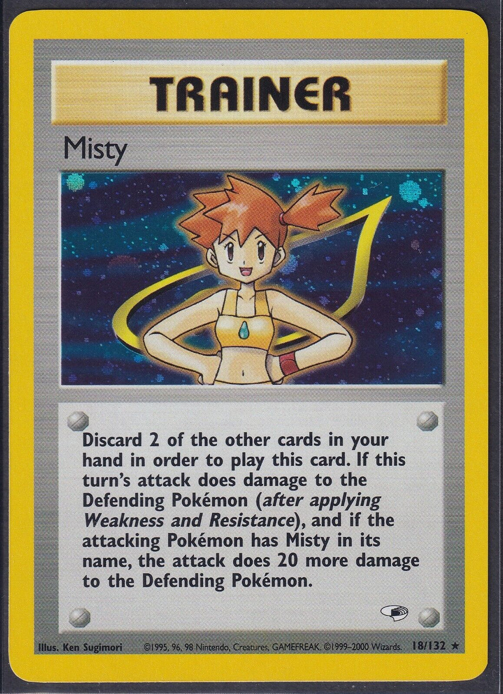 Pokemon Misty 18/132 Gym Heroes Holo Rare 2000 WOTC Vintage NM
