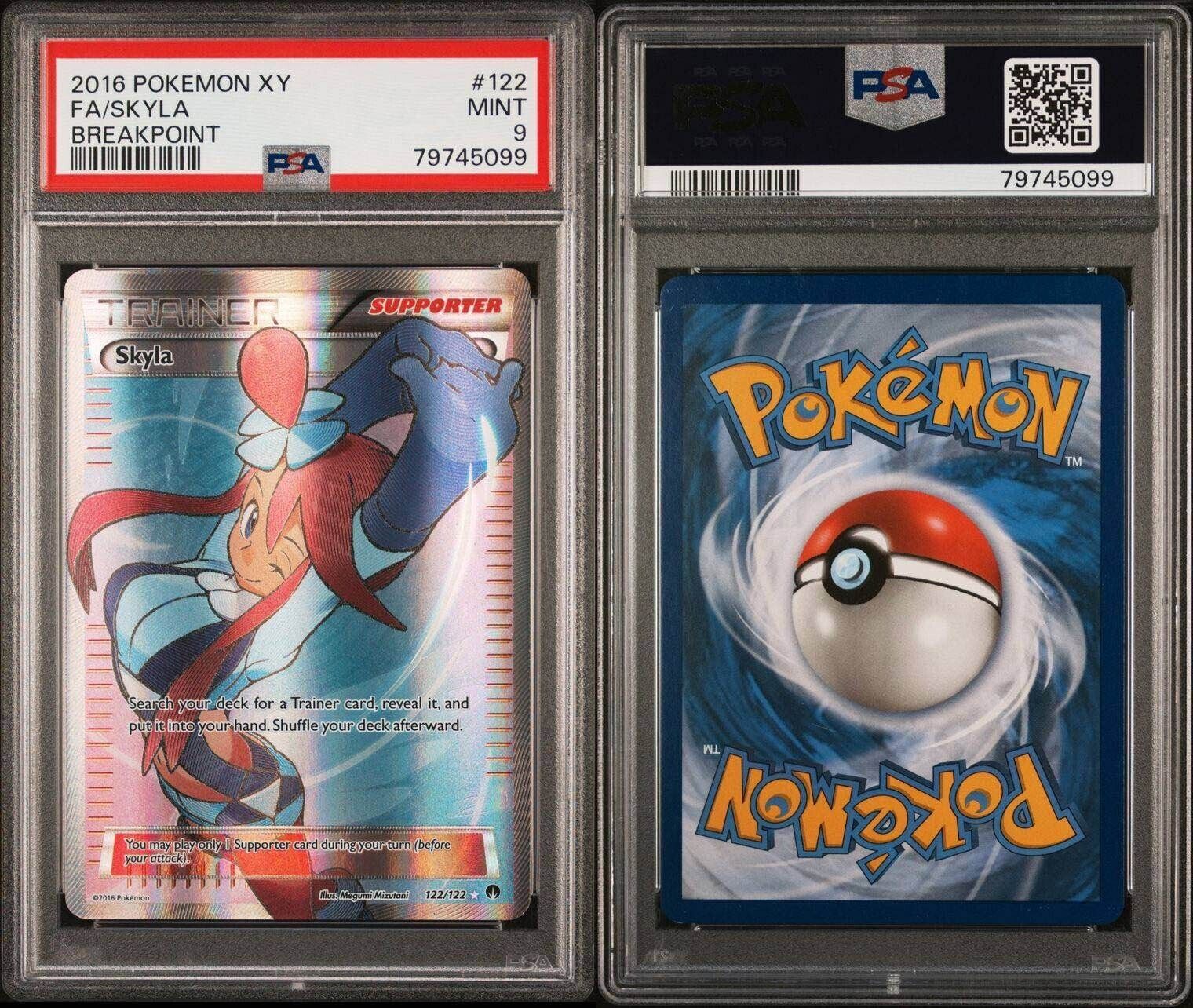 Pokemon Skyla 122/122 PSA 9 Mint XY Breakpoint Full Art FA Trainer 2016