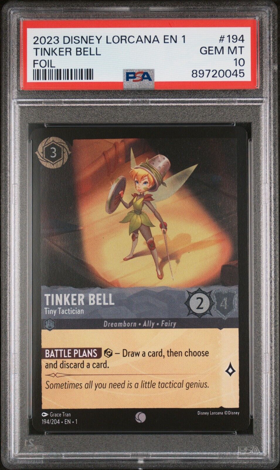 Disney Lorcana Tinker Bell 194/204 PSA 10 Gem Mint Foil EN 1 The