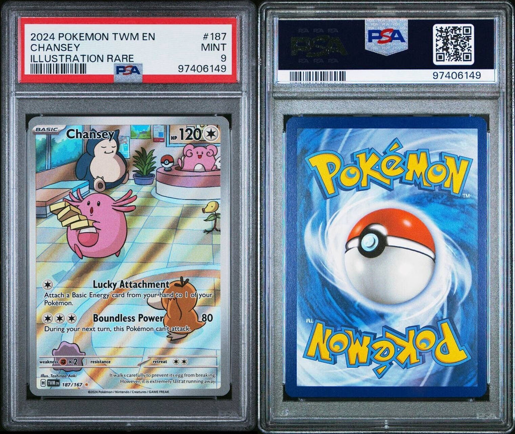 Pokemon Chansey 187/167 PSA 9 Mint Twilight Masquerade Illustration Rare FA