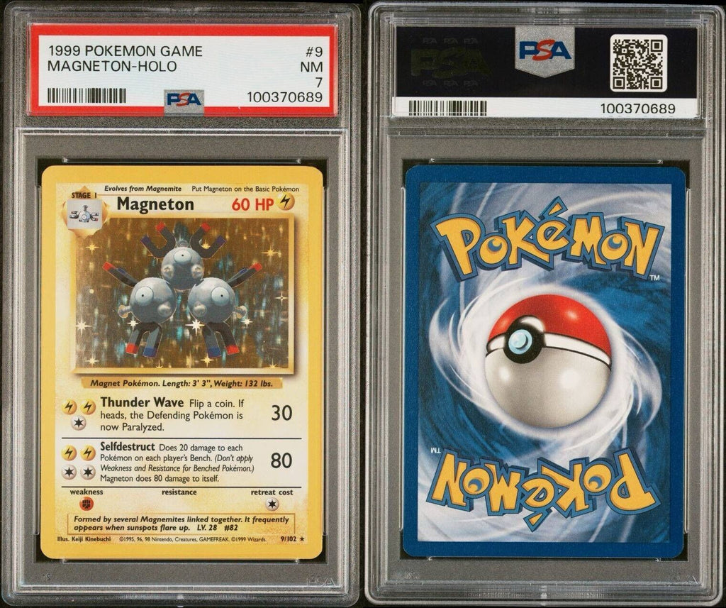 Pokemon Magneton 9/102 PSA 7 NM Base Set Unlimited Holo Rare 1999 WOTC
