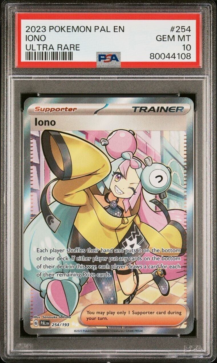 Pokemon Iono 254/193 PSA 10 Gem Mint Paldea Evolved Trainer Full Art FA PAL EN