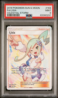 Pokemon Lisia 164/168 PSA 9 Sun & Moon Celestial Storm Full Art Trainer 2018