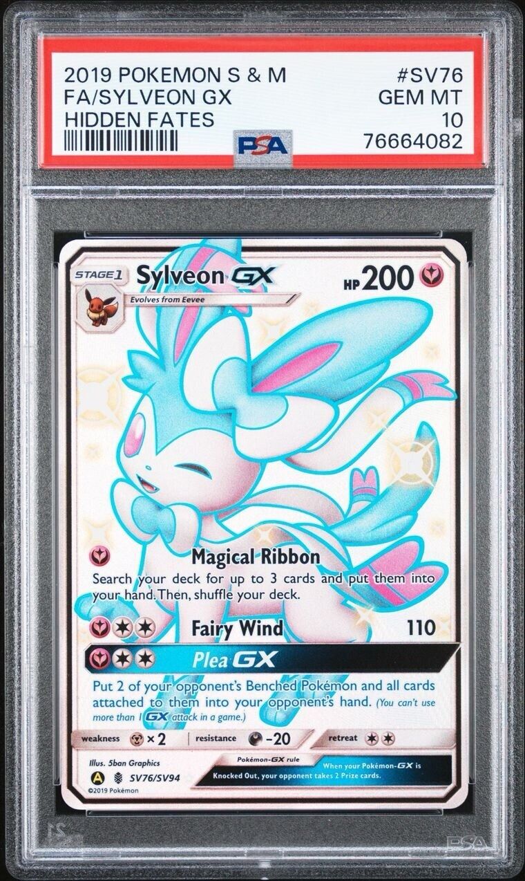 Pokemon Sylveon GX SV76/SV94 PSA 10 Gem Mint Hidden Fates Shiny Full Art FA