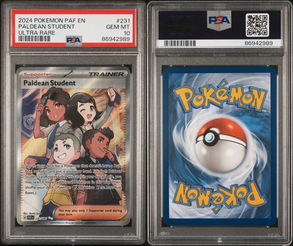 Pokemon Paldean Student 231/091 PSA 10 Gem Mint Paldean Fates Trainer Full Art