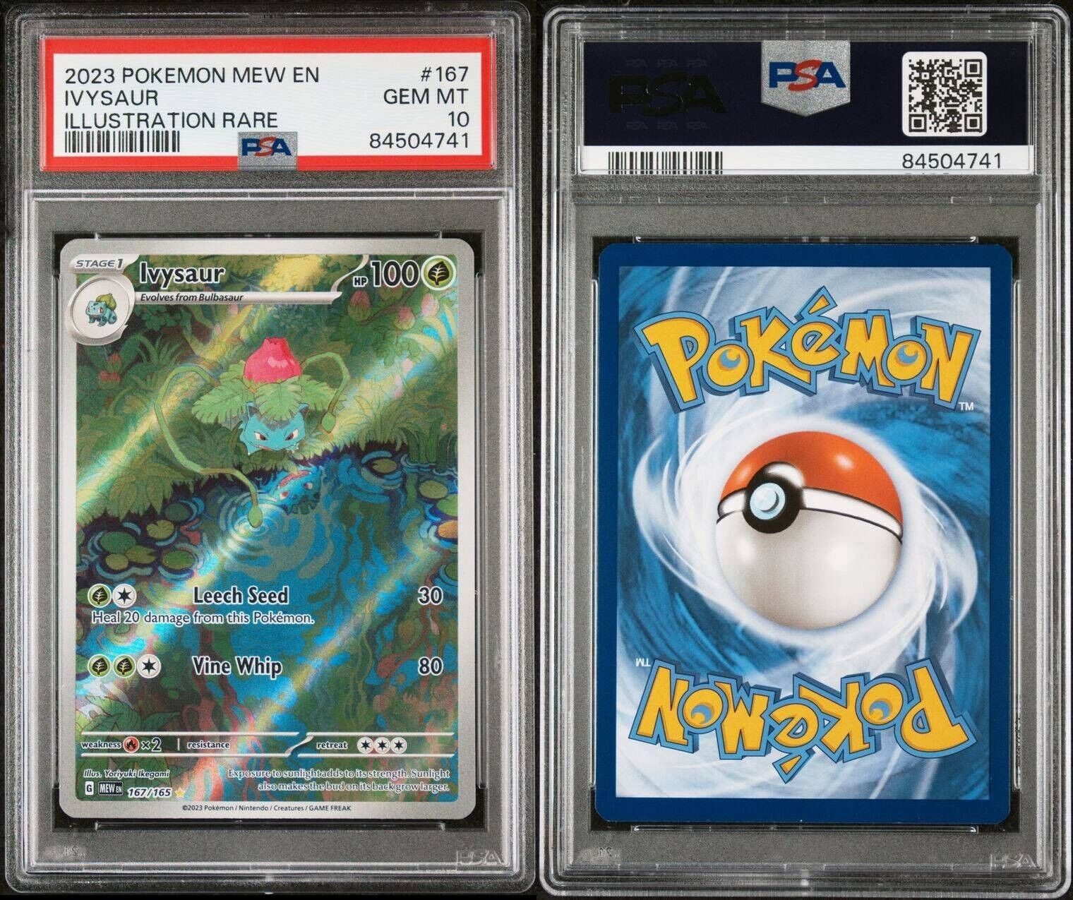 Pokemon Ivysaur 167/165 PSA 10 Gem Mint 151 Illustration Rare Scarlet & Violet