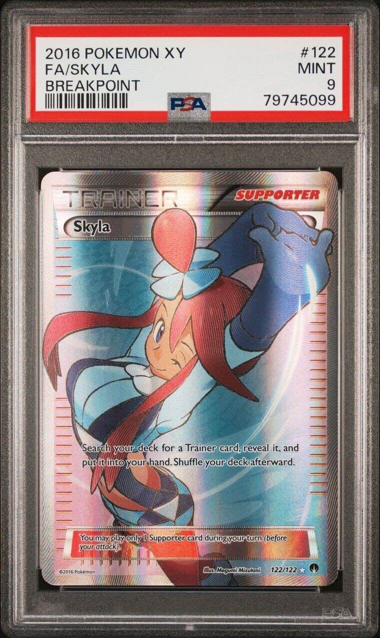 Pokemon Skyla 122/122 PSA 9 Mint XY Breakpoint Full Art FA Trainer 2016