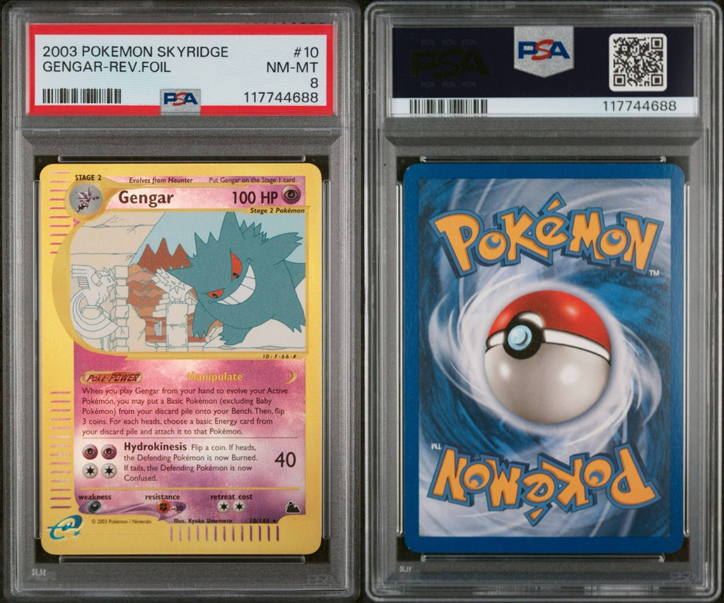 Pokemon Gengar 10/144 PSA 8 NM-MT Skyridge Reverse Holo Foil 2003 Low Pop