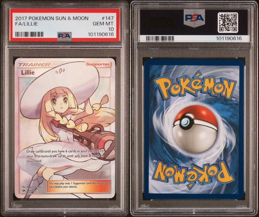 Pokemon Lillie 147/149 PSA 10 Gem Mint Sun & Moon Base Full Art Trainer 2017