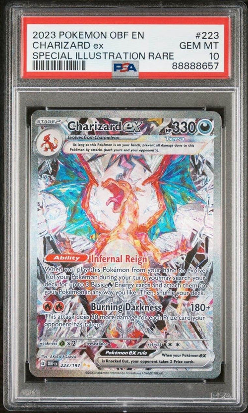 Pokemon Charizard ex 223/197 PSA 10 Gem Mint Obsidian Flames Illustration Rare