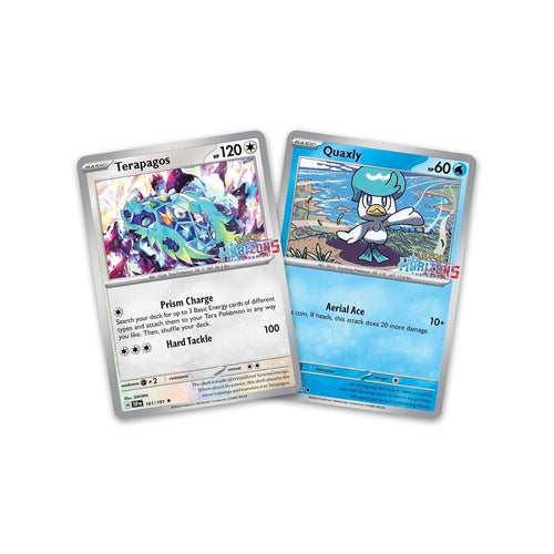 Pokemon Center Surging Sparks Stamped Promo Terapagos 161 & Quaxly 050 Sealed