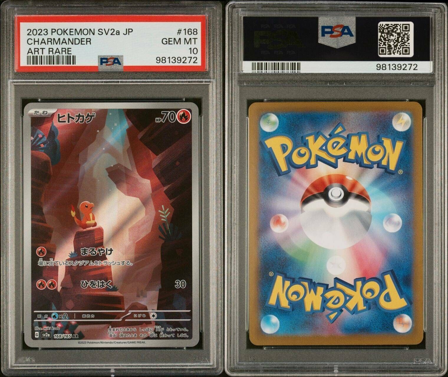 Pokemon Charmander 168/165 PSA 10 Gem Mint Japanese 151 Art Rare AR FA