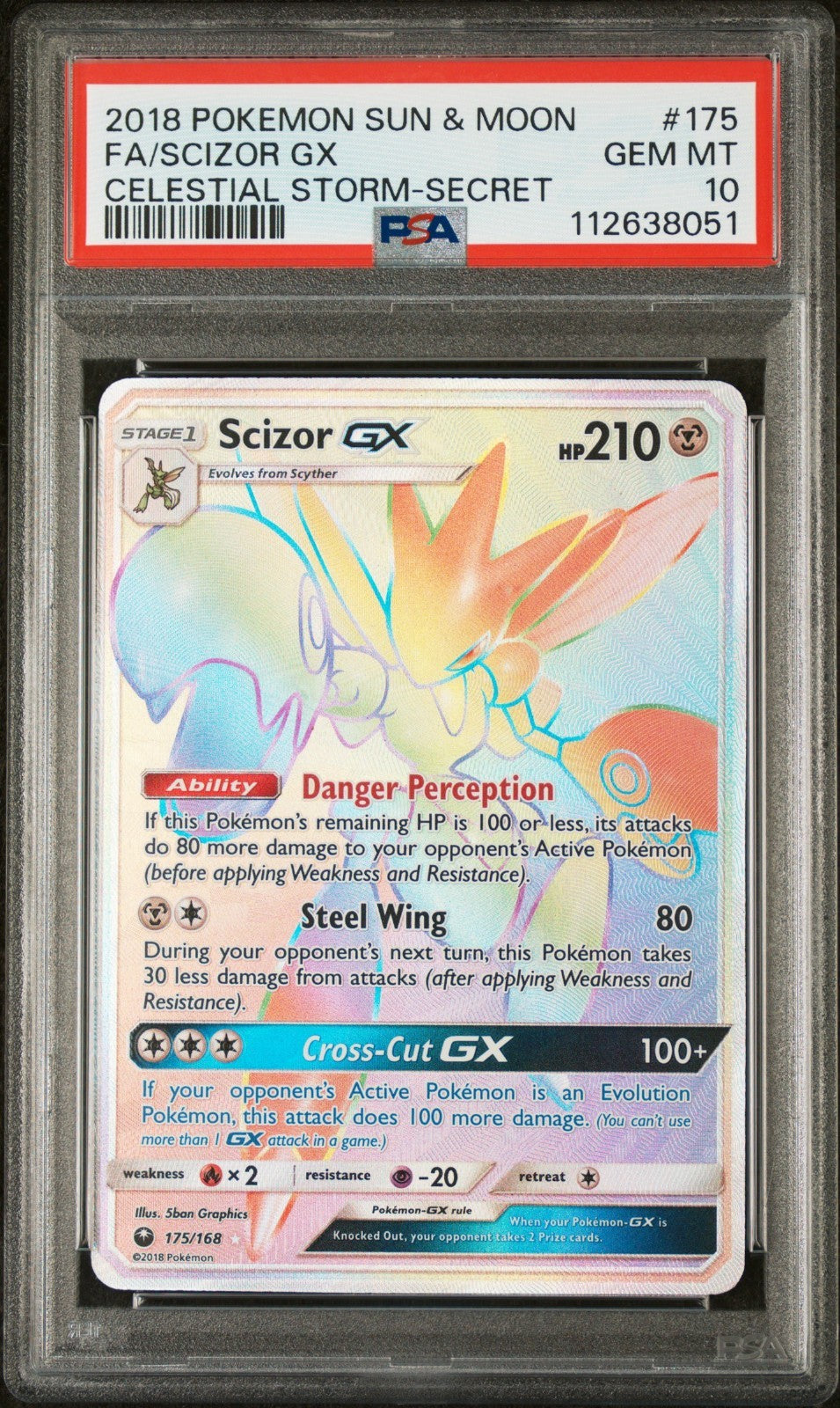 Pokemon Scizor GX 175/168 PSA 10 Gem Mint SM Celestial Storm Secret Full Art