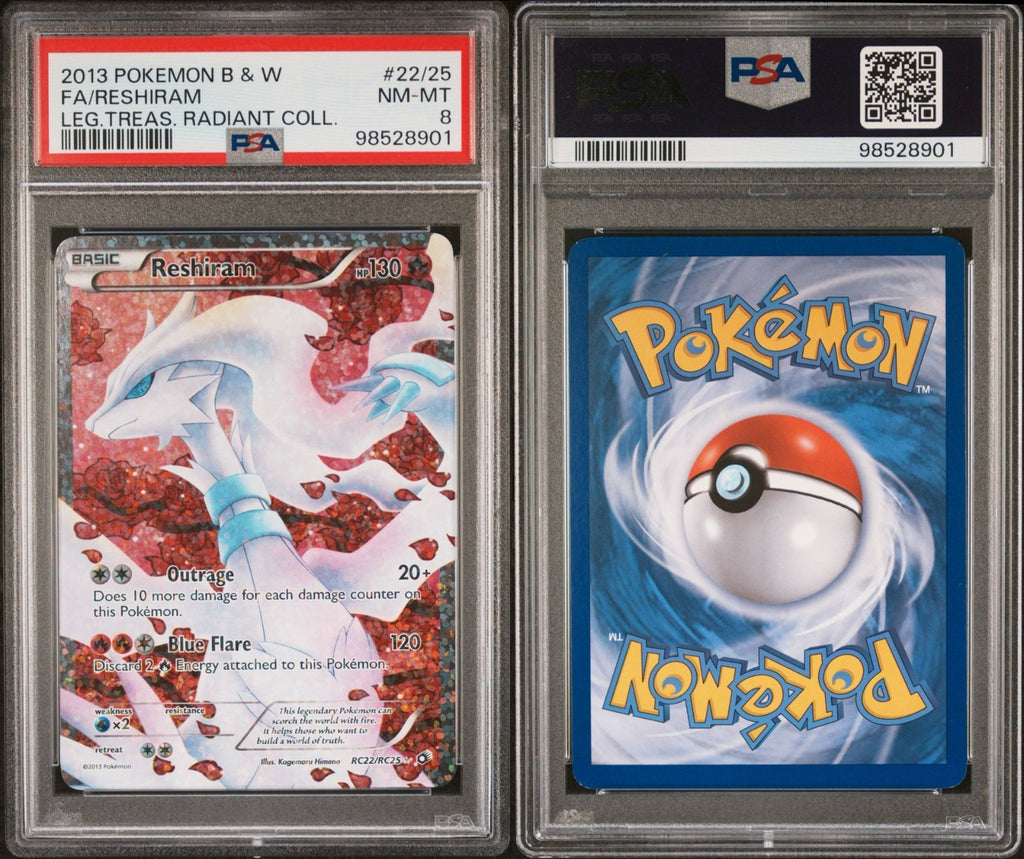 Pokemon Reshiram RC22/RC25 PSA 8 NM-MT Legendary Treasure Radiant Full Art 2013