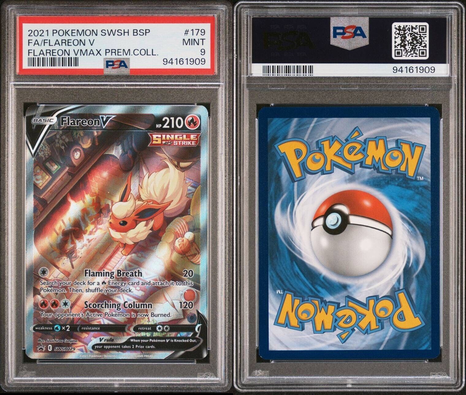 Pokemon Flareon V SWSH179 PSA 9 Mint Black Star Promo Premium Collection Alt Art