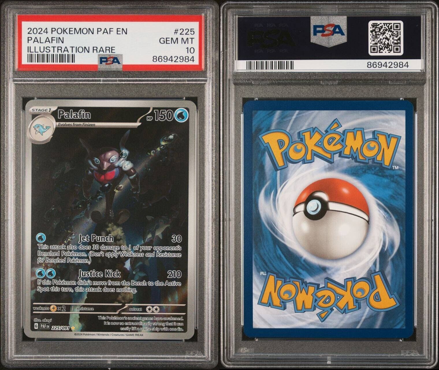 Pokemon Palafin 225/091 PSA 10 Gem Mint Paldean Fates Illustration Rare Full Art