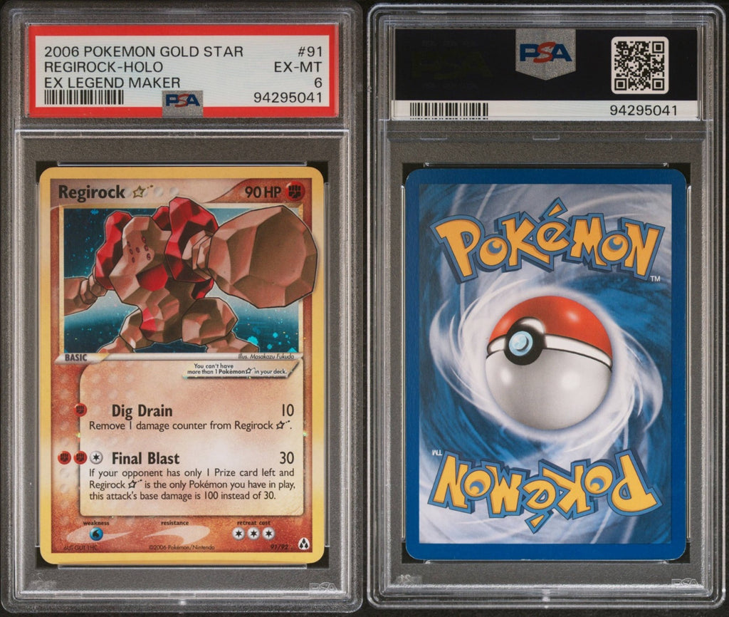 Pokemon Regirock Gold Star 91/92 PSA 6 EX-MT EX Legend Maker Holo Rare 2006