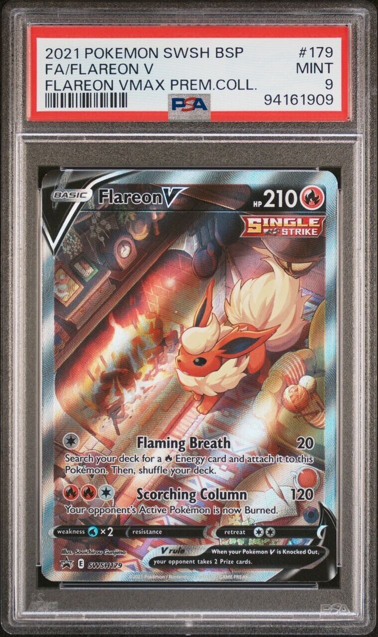 Pokemon Flareon V SWSH179 PSA 9 Mint Black Star Promo Premium Collection Alt Art